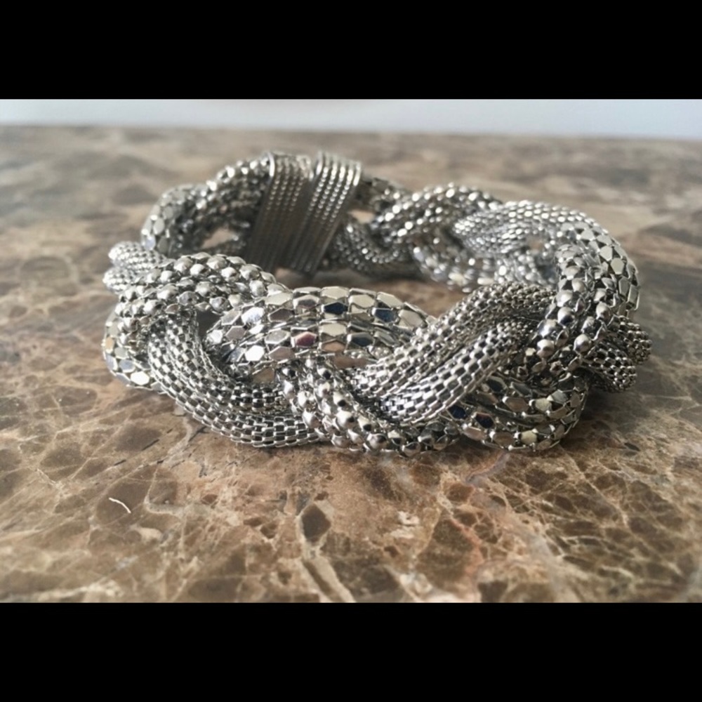 Braided silver bracelet